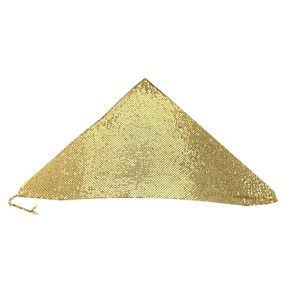 Vintage Whiting & Davis Gold Mesh Bib Necklace Statement Jewelry HS220 - Picture 7 of 8